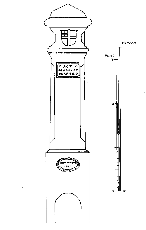 Scale drawing of a Type 2 post